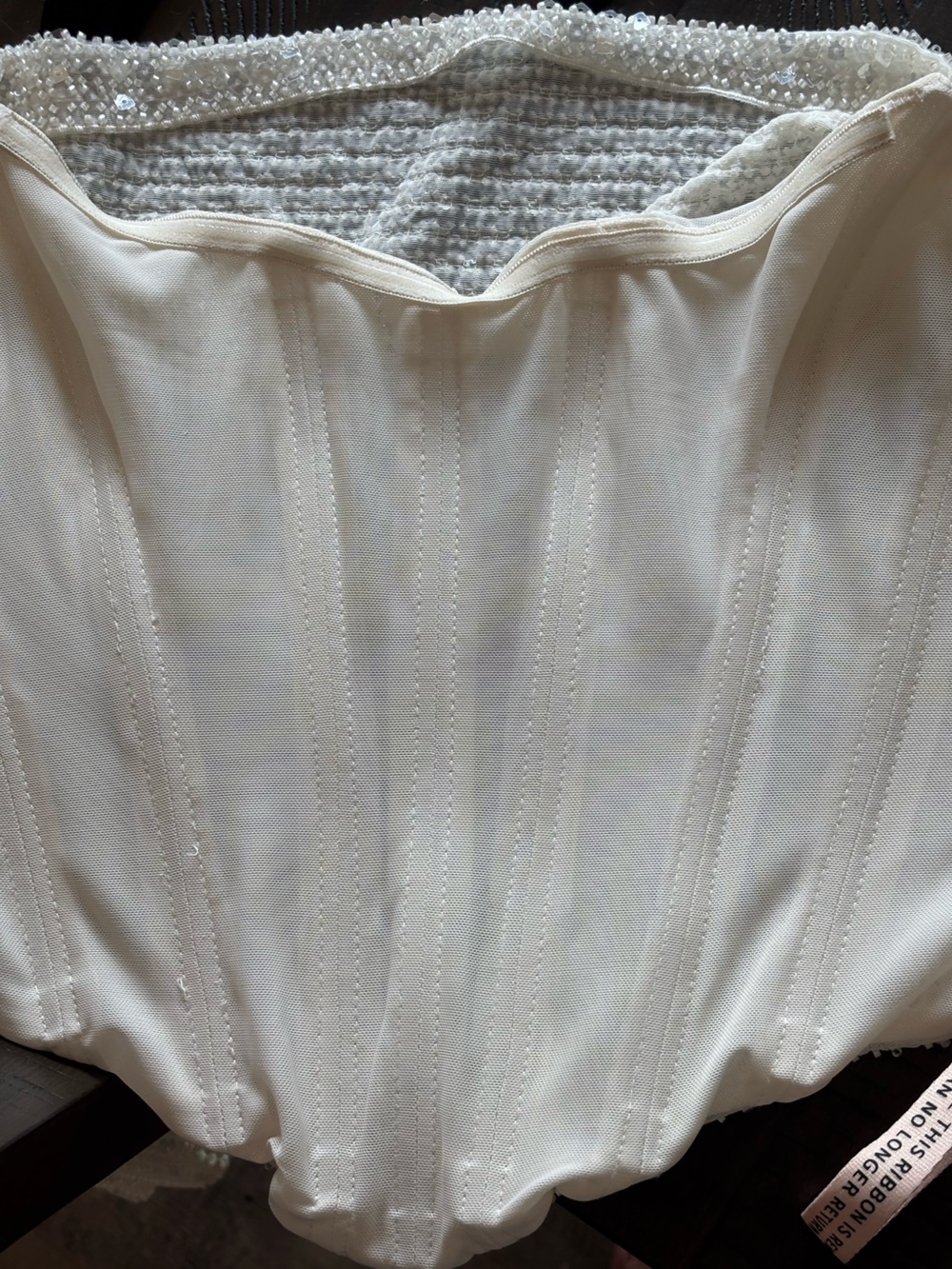 Oh Polly Ivory Mesh Bustier Top and Mini Skirt - Picture 6 of 9